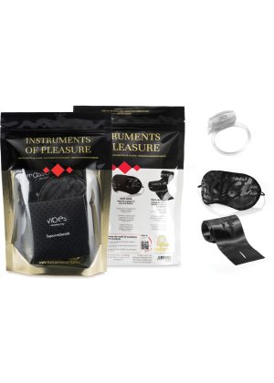 Coffret Plaisir - Masque, liens sensuels, cockring, dosette