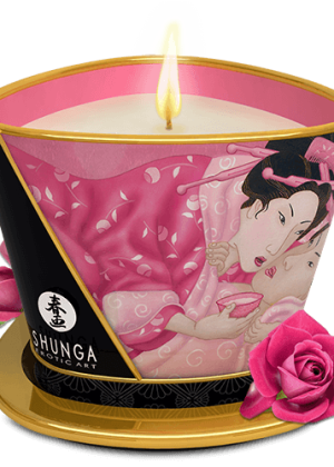Bougie de massage lueur et caresses - Aphrodisia Rose