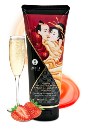 Crème de Massage délectable - Vin pétillant à la fraise