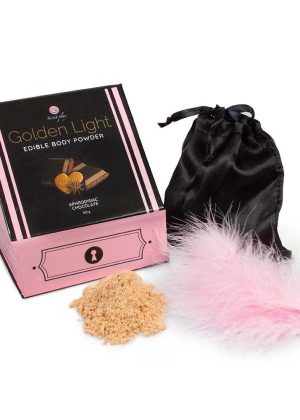 Poudre comestible chocolat aphrodisiaque et plumeau - Secret play