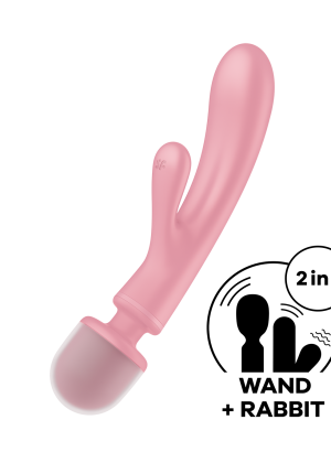 Triple lover Rabbit et Wand Satisfyer - Rose
