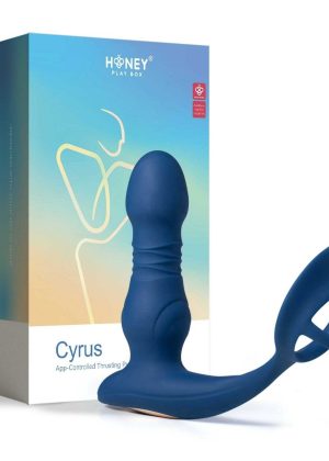 Cyrus - Vibromasseur de prostate va et vient contrôlé par application - Bleu