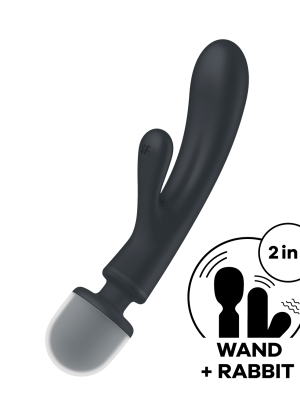 Triple lover Rabbit et Wand Satisfyer - Noir