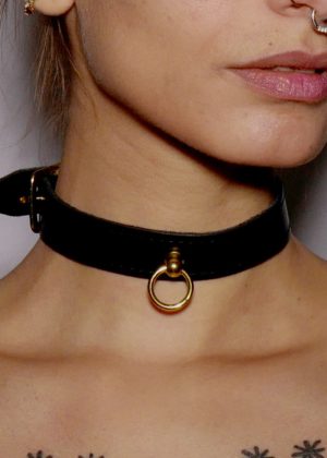 Collier fin anneau Gold