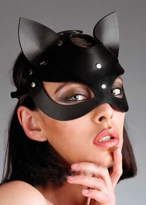 Masque Catwoman Cuir Noir