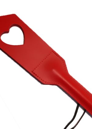 Paddle en Cuir Cœur Rouge