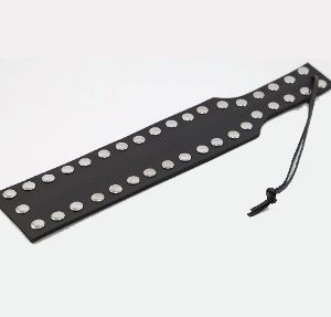 Paddle en Cuir Clous Noir