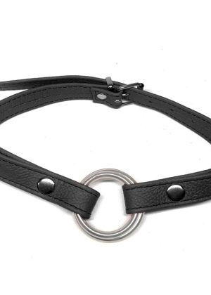 Baillon Anneau cuir noir