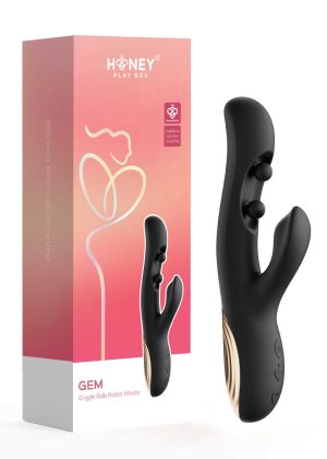 Gem vibromasseur rabbit avec capteurs de pression et application Noir