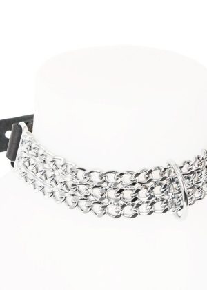 Collier Chaines cuir noir