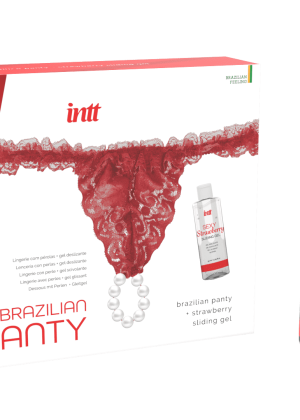 Red brazilian panty - String et lubrifiant