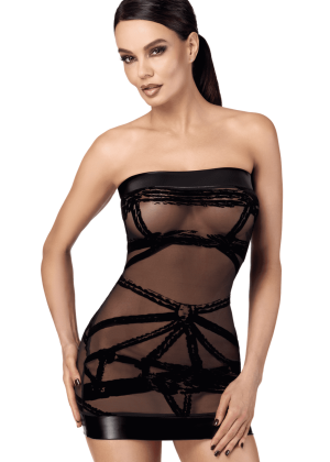F359 Bondesque Mini robe épaule dénudée