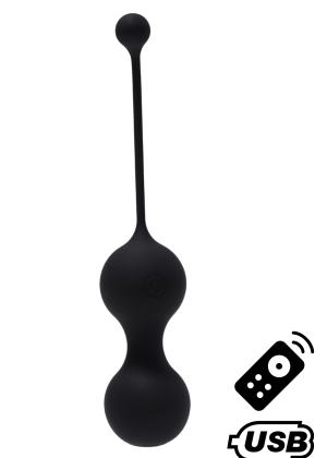 MINA Noir, Boules de Geisha en silicone médical USB avec télécommande