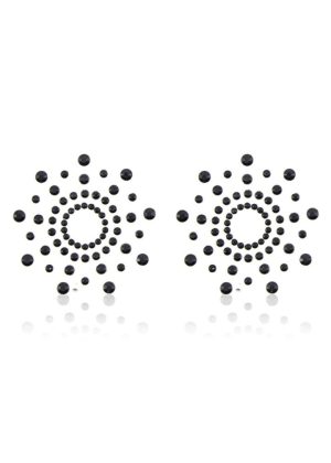 Paire de cache tétons adhésifs strass noir