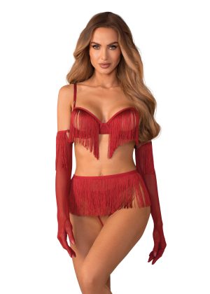 Rossay ensemble ouvert 4 pièces - Rouge